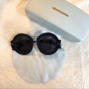 Karen Walker Navy Blue Maze Sunglasses